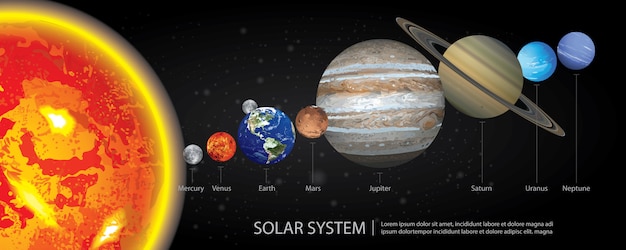 Sonnensystem unserer planeten-vektor-illustration