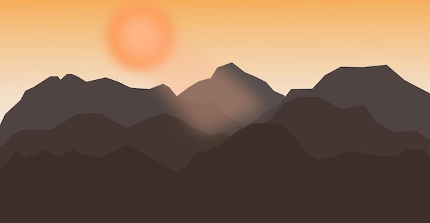 Sonnenuntergang auf dem Berg