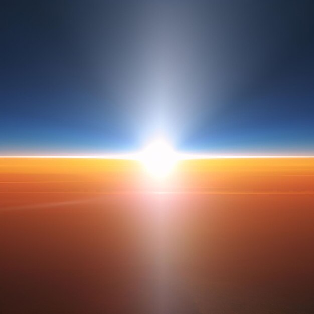 Vektor sonnenuntergang über dem meer 3d-rendering computer-generiertes bild