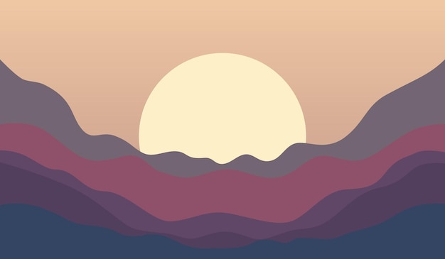 Sonnenuntergang über den Bergen