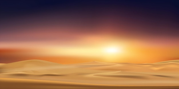Sonnenuntergang über der Wüstenlandschaft