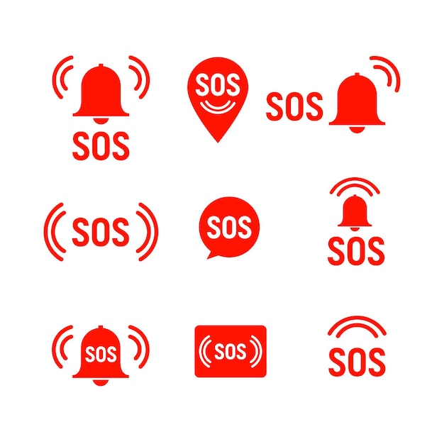 Sos-symbol notruftaste sos-zeichen symbol rettungsring rettungsring isolierte markierung