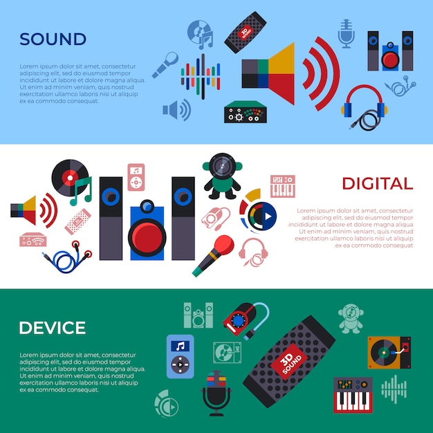 Sound und musik design icons sammlung