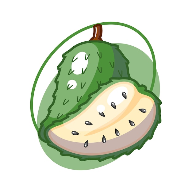 Vektor soursop frucht zeichnung illustration design