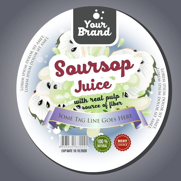 Vektor soursop saft label aufkleber