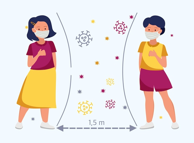 Soziale distanz abstand halten in der gesellschaft die distanz zwischen kindern in schule und kindergarten