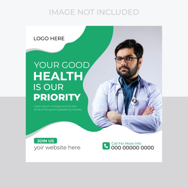 Soziale Medien für medizinische Gesundheit und Instagram-Postdesign