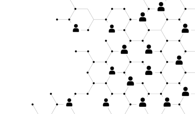Vektor soziales netzwerk, das menschen verbindet globales kommunikationsnetzwerk