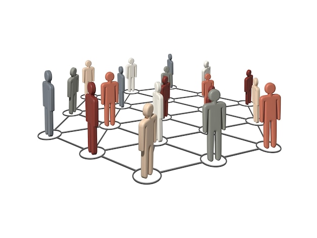 Soziales Netzwerk von Menschen Schema Social-Media-Teamwork-Konzept Beziehung und Kommunikation