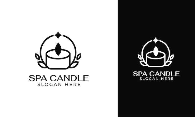 Spa-kerze-logo-design mit linienkunststil