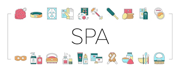 Vektor spa-kosmetik-schönheitskollektion icons set vektor