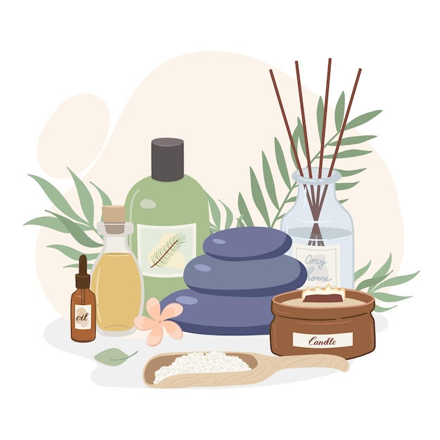 Spa Massage Aromatherapie Zubehör ätherische Öle Kerzen