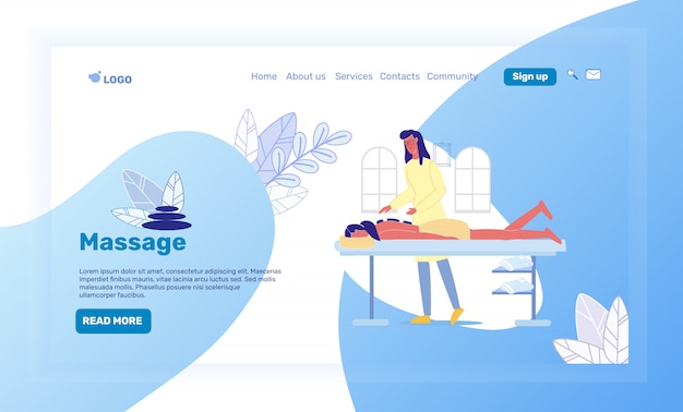 Vektor spa salon, resort landing page vektor vorlage