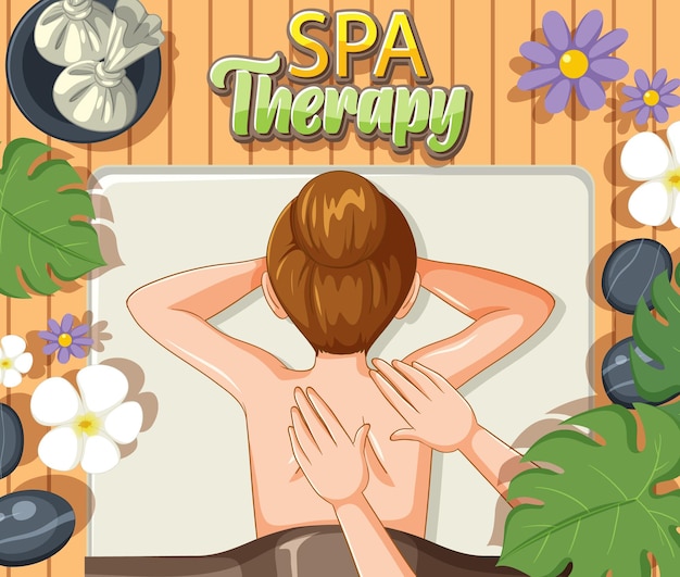 Spa-Therapie-Rückenmassage-Poster-Design