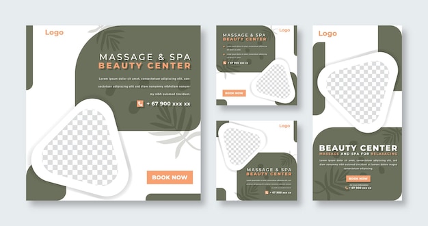 Spa- und massage-social-media-beitrag für online-marketing-werbebanner und web-internet-werbeflyer