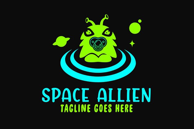 Vektor space allien gaming-logo-design-vorlage