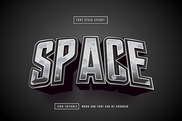 Space grey text-effekt