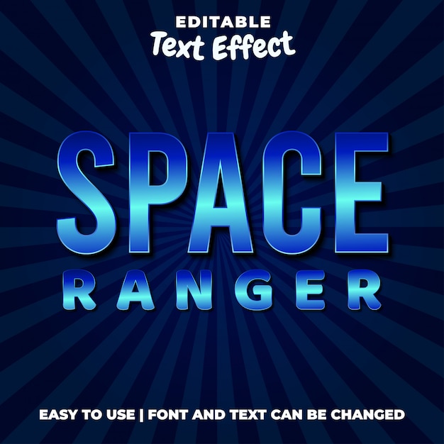 Space ranger-spieletitel bearbeitbarer texteffektstil