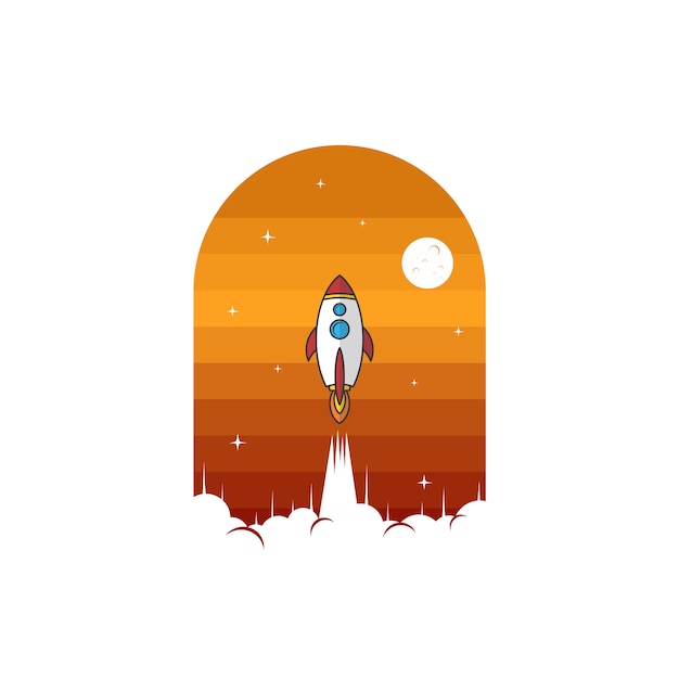 Space Rocket Shuttle Schiff Zeichen Logo Logo Vektor
