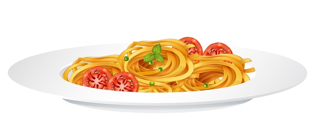 Spaghetti mit Tomaten isoliert