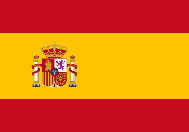 Spanien-flagge, flagge von spanien-vektorillustration