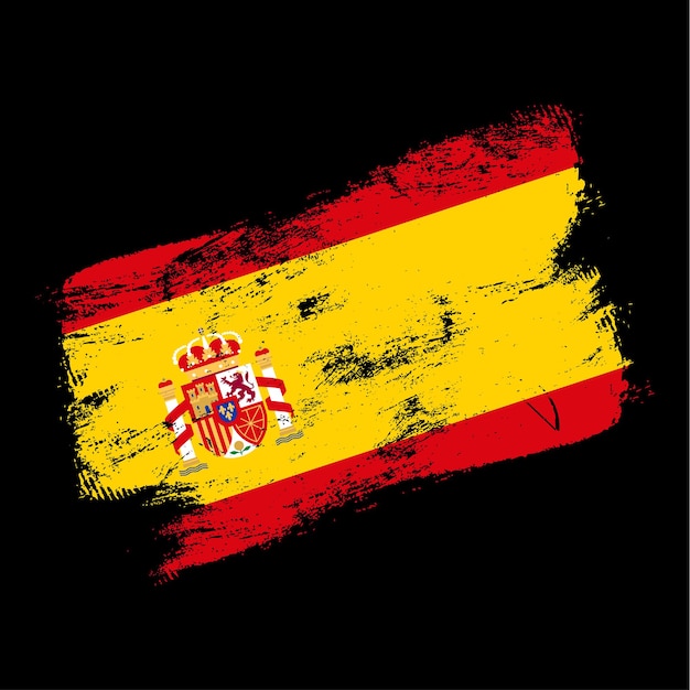 Spanien flagge grunge pinsel hintergrund. alte pinsel-flag-vektor-illustration. abstraktes konzept des nationalen hintergrunds.