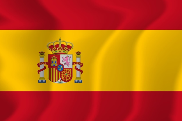 Spanien winkte Flagge Vektor Illustration Hintergrund
