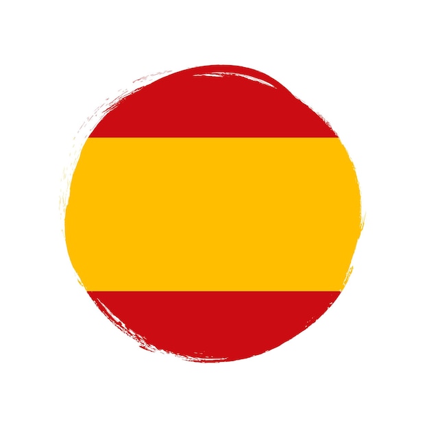 Spanische flagge mit grunge-pinsel