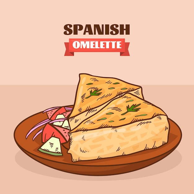 Vektor spanische omelette-illustration