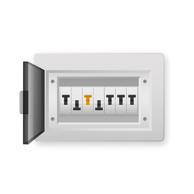 Spannungsregulierungspanel Elektrisches System mit automatischem Stromphasenschalter Sicherheitsschild