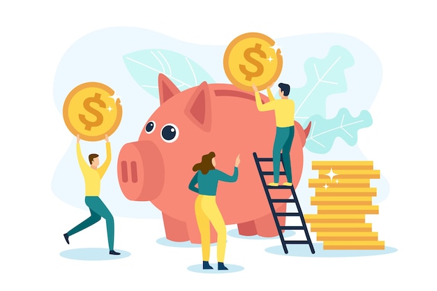 Sparen Sie Geld in einem Sparschwein