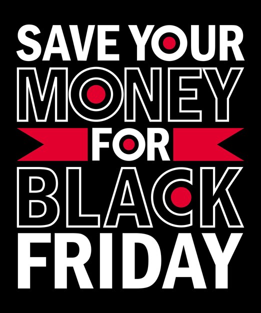 Sparen sie ihr geld für black friday-typografie