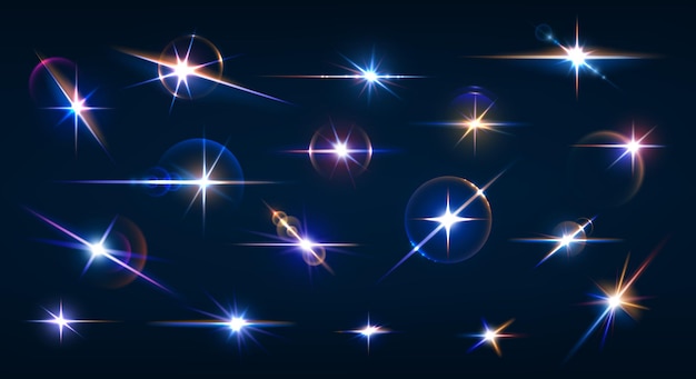 Sparkle Flare und Flash-Effekte leuchten Lichter
