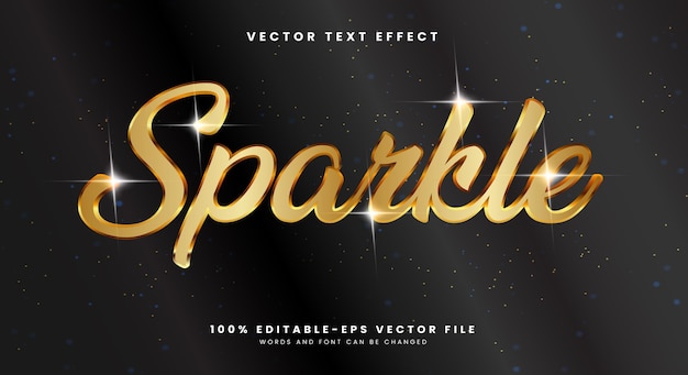 Sparkle golden style 3D-bearbeitbare Texteffekte Vorlage