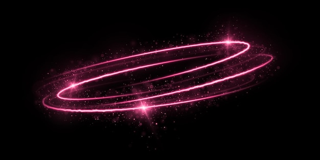 Sparkle wirbeln rosa kreis mit hellen partikeln auf transparentem hintergrund