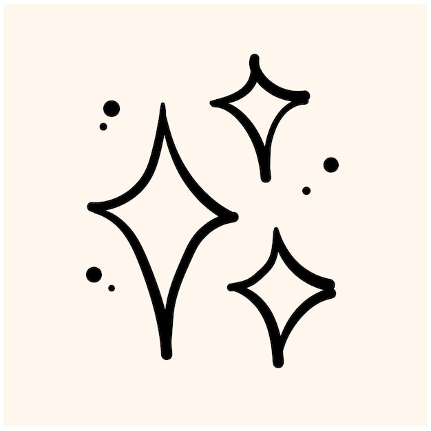 Sparkles-Doodle-Symbol mit cremefarbenem Hintergrund
