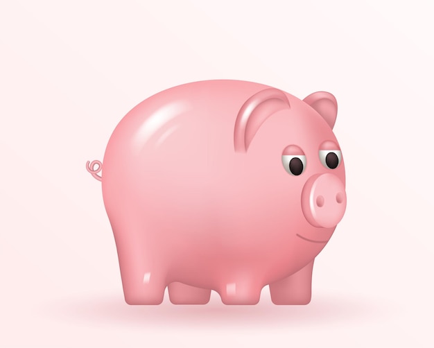 Sparschwein-konzept. realistisches 3d-design. bewahren und akkumulieren sie bargeldersparnisse. sichere finanzanlage.