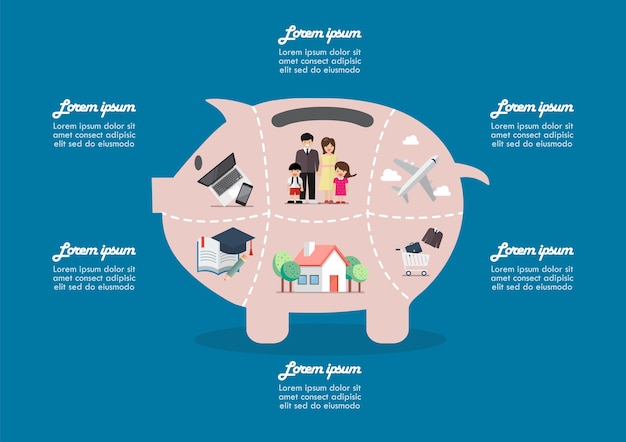 Sparschweinsparanteil für das infographic leben