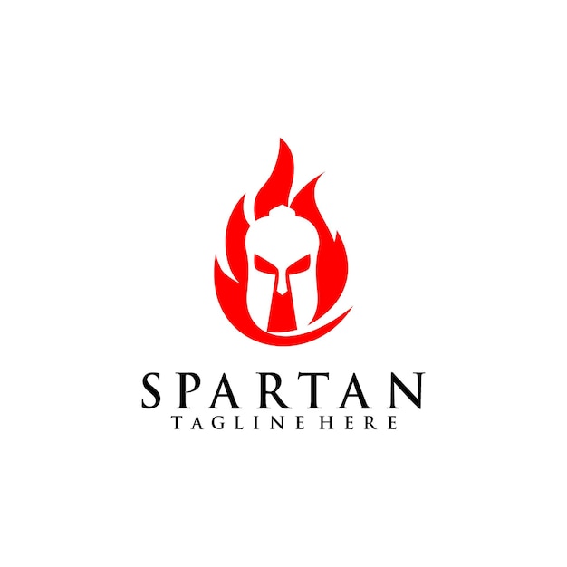 Spartan behelmter logo-design-konzept-vektor