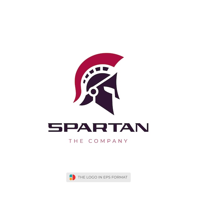 Spartan Helm-Logo-Vektor mit Slogan-Vorlage