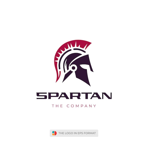 Vektor spartan helm-logo-vektor mit slogan-vorlage