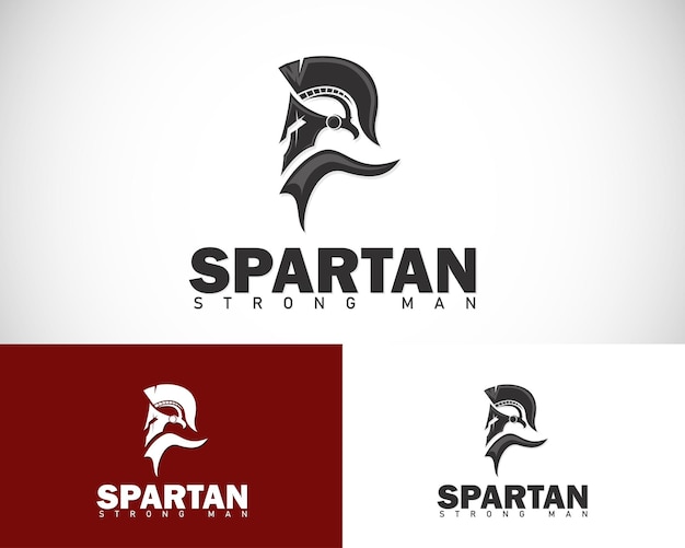 Spartan Logo kreatives Designkonzept starker Kämpferhelm Spartan