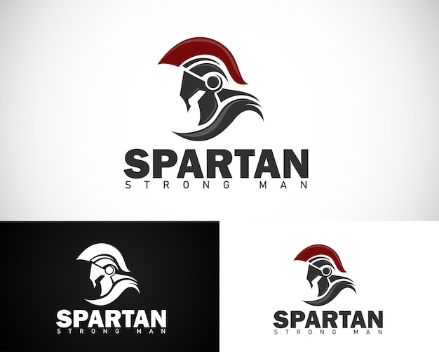 Spartan Logo kreatives Designkonzept starker Kämpferhelm Spartan