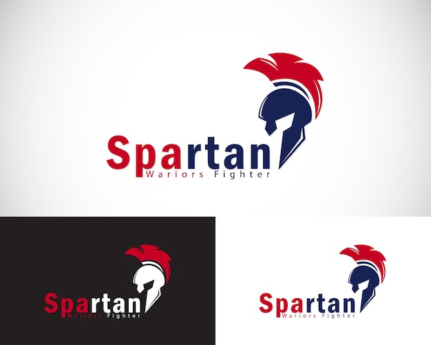 Spartan-Logo kreatives Helm-Design-Konzept Soldat starker Mann Schild