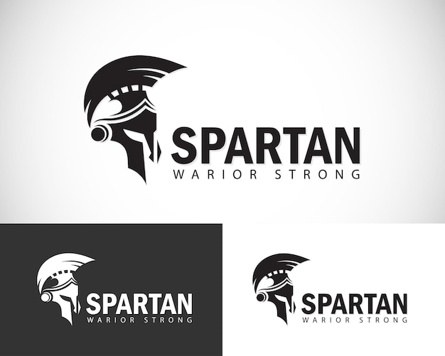 Spartan logo kreatives helm design konzept soldat starker mann