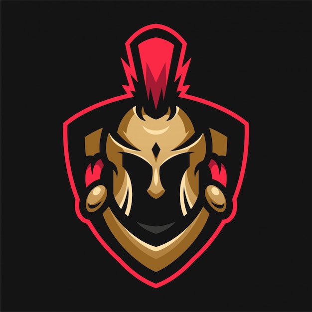 Spartan mascot head sport-logo