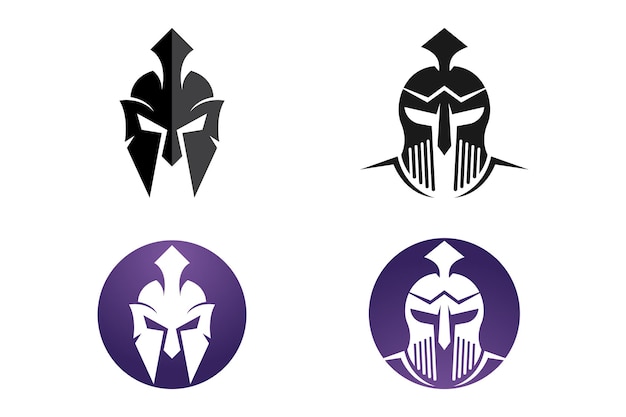 Spartaner helm logo vorlage vektor icon design