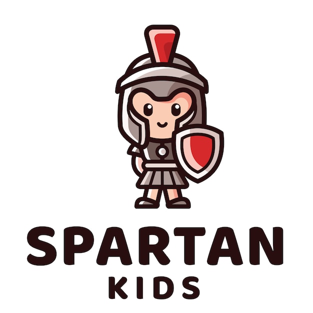 Spartanische kinder logo vorlage