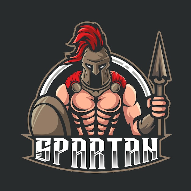 Spartanische Maskottchen-Logo-Gaming-Illustration