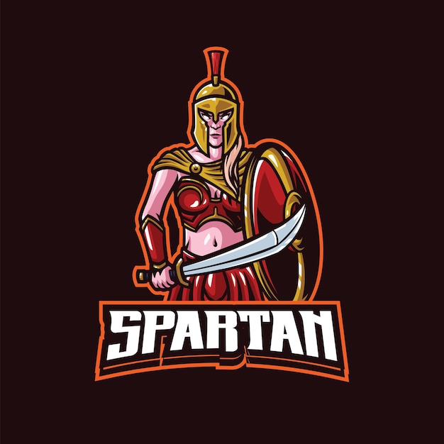 Spartanische Maskottchen-Logo-Vorlage für das Esport- und Sport-Logo-Team